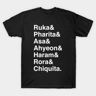 Baby Monster OT7 Name List (White Text) T-Shirt